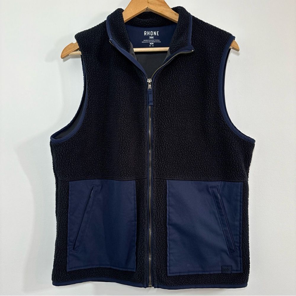 Rhone Sherpa Fleece Vest Men’s Medium Navy Blue